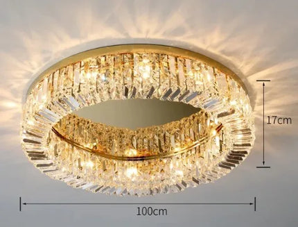 Lustre LED moderne en cristal doré et argenté pour intérieur — LZ4X9M