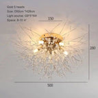 50cm doré 5 têtes / Blanc chaud 3000K