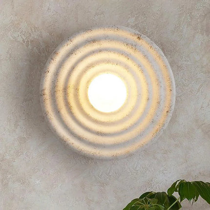 Applique murale LED ronde style japonais wabi-sabi rétro — LZ4X9T2