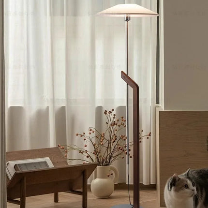 Lampadaire en bois massif style japonais wabi-sabi design Bauhaus — LZ4X7M