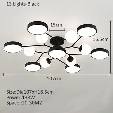 lustre led créatif pour éclairage intérieur moderne