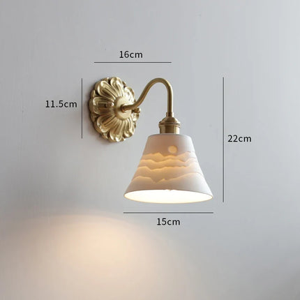 Applique murale LED en verre gris fumé et cuivre moderne — LZ4X9T2