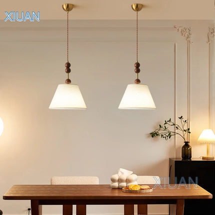 Lustre suspension rétro en lin style wabi-sabi pour décoration médiévale — LZ4X9P2