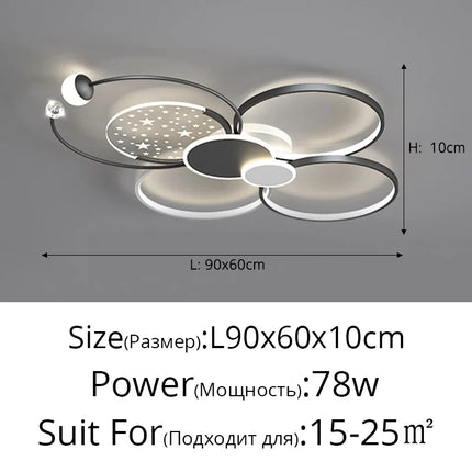 Plafonnier LED doré au design nordique créatif pour intérieur — LZ4X9M