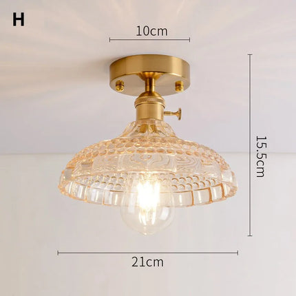 Lustre vintage japonais en verre pour balcon et entrée — LZ4M9Q2