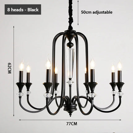Lustre rétro en cristal avec LED pour salon élégant — LZ4X9Q7T