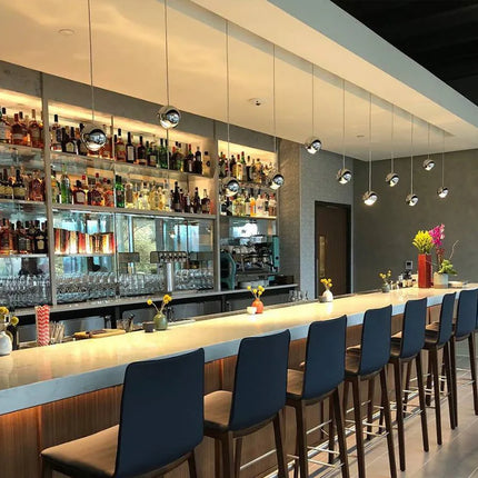 Suspension rotative LED en métal chromé doré pour bar et café — LZ4X9T2