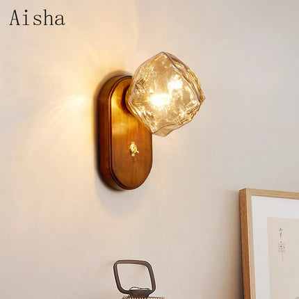 Applique murale japonaise en bois au design minimaliste glaçons — LZ4X9T2
