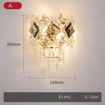 Applique murale LED en cristal et acier inoxydable pour intérieur moderne — LZ4T9XQ