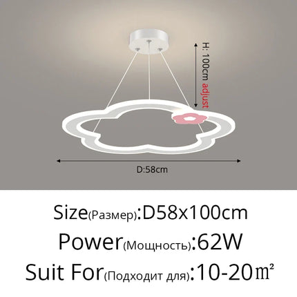 Plafonnier LED suspendu design minimaliste planète avec protection yeux enfant — LZ4X9P2