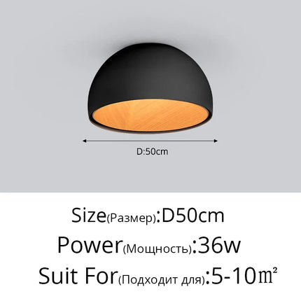 Lustre LED bois moderne grain naturel pour balcon et couloir — LZ4X9P2