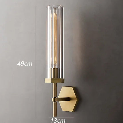 applique murale led de luxe américaine avec abat-jour en cristal et métal doré