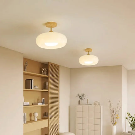 Plafonnier kaki au design japonais épuré — LZ4X9T2