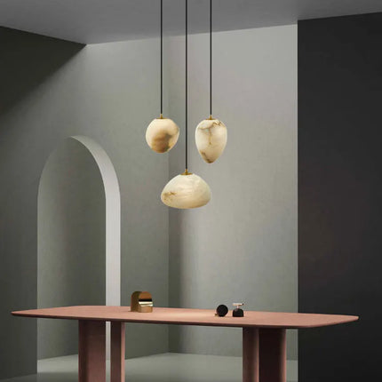 Suspension LED géométrique en marbre à intensité variable — LZ7FQ2