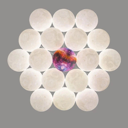 Lustre suspension boule en verre imprimé 3D planète lune — LZ4X9P