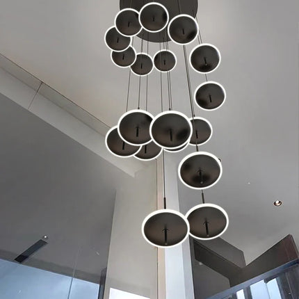 Lustre suspension LED créatif en acrylique doré style nordique — LZ4X9M