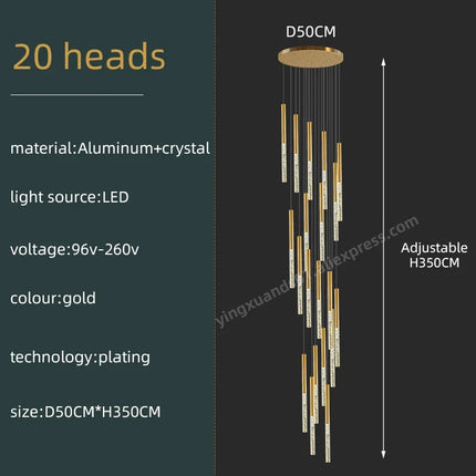 Lustre en cristal au design moderne pour éclairage intérieur minimaliste — LZ4X9Q2