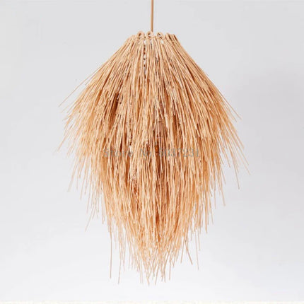 Lustre suspension en rotin tressé style chapeau de paille — LZ4X9P2