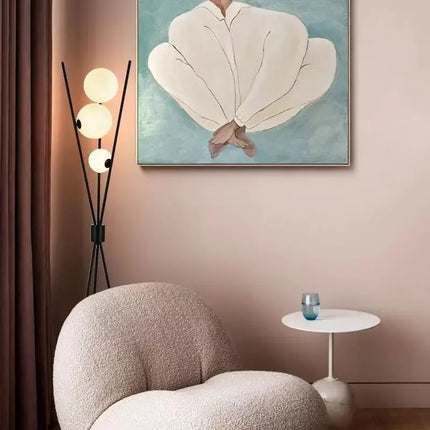 Lampadaire LED sphère en verre effet lune — LZ4X9P2
