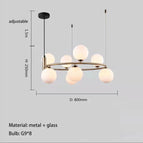 8 lumières-or / Blanc froid 6000K