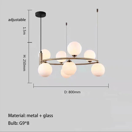 Lustre LED en verre style nordique pour décoration intérieure — LZ4X9M