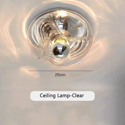 Plafonnier Bauhaus en verre ondulé avec éclairage LED moderne — LZ4F9T1