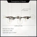9H Transparent / Corps de lampe noir / Lumière blanche