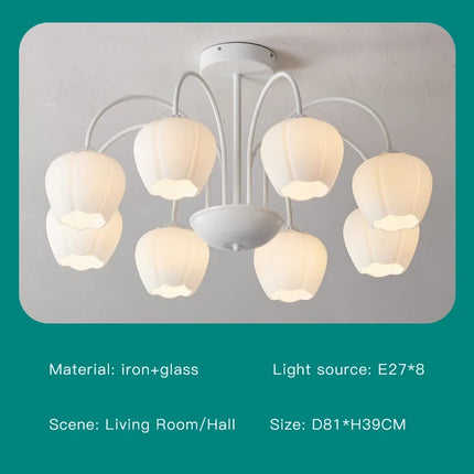 Lustre en verre à pétales pour décoration intérieure kawaii — LZ4X9T