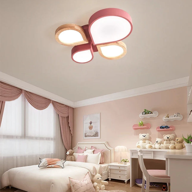 Lustre LED moderne en bois style nordique romantique — LZ4X9P2