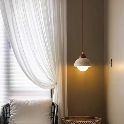 Suspension décorative en marbre travertin à longueur réglable — LZ4X9P2