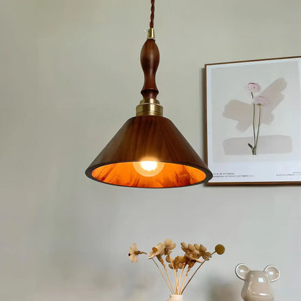 Lustre en bois massif style japonais pour intérieur raffiné — LZ3XQ9