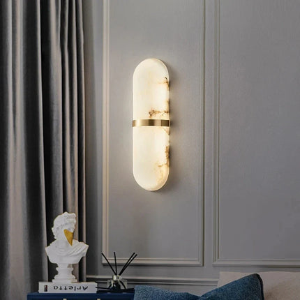 Applique murale LED semi-cylindrique effet marbre pour salon et salle de bain — LZ4P9XQ