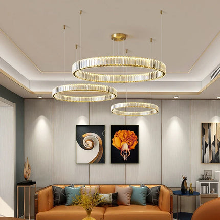 Lustre rond en cristal LED à intensité variable — LZ4X9P2Q