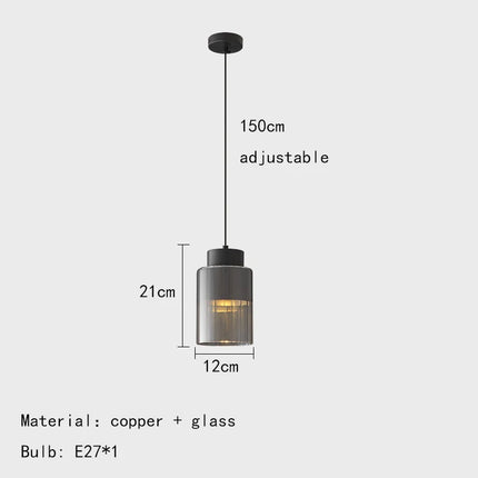 Lustre suspension en laiton avec verre transparent et fil réglable — LZ4X9T