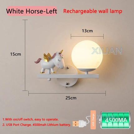 Applique murale rechargeable en résine décorative pour chambre d’enfant — LZ4X9T1