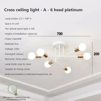 Lustre LED moderne semi-noir blanc et or pour salon et chambre — LZ4M9Q2