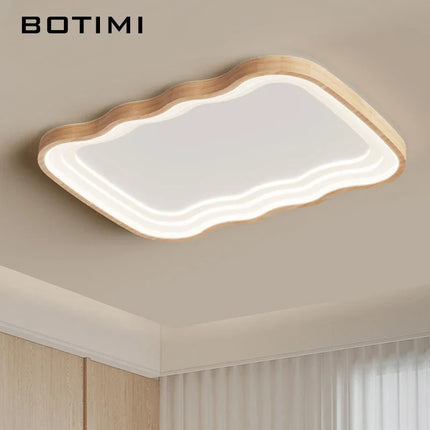 Plafonnier LED rectangulaire en bois naturel — LZ4D7Q2