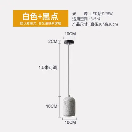 Suspension LED industrielle en ciment au style nordique — LZ4G7T9