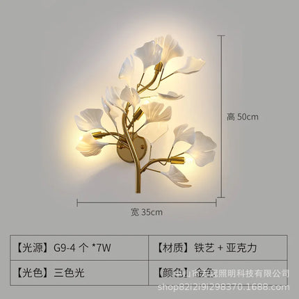 Applique murale LED design feuille de ginkgo pour hall et salon — LZ4X9M