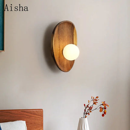 Applique murale LED en bois de noyer naturel — LZ4X9T2