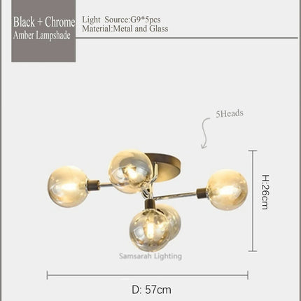 Plafonnier LED en verre au design contemporain pour intérieur — LZ4X9P