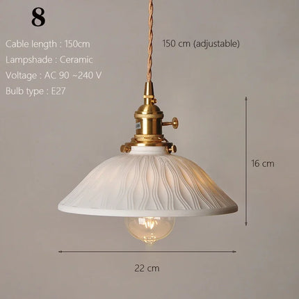 Suspension japonaise traditionnelle en céramique style nordique — LZ4G7T9