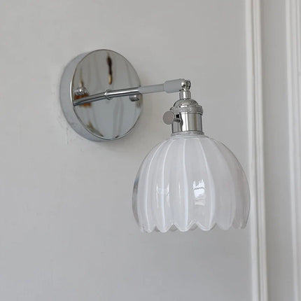 Applique murale design contemporain en verre et fer chromé avec bras réglable — LZ4X9TQ
