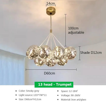 Lustre suspension moderne à boules blanches LED pour salon et salle à manger — LZ4X9Q