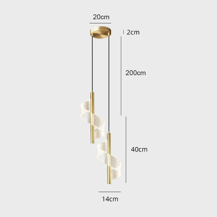 Lustre suspension nordique design twist en acrylique pour intérieur — LZ4X9M