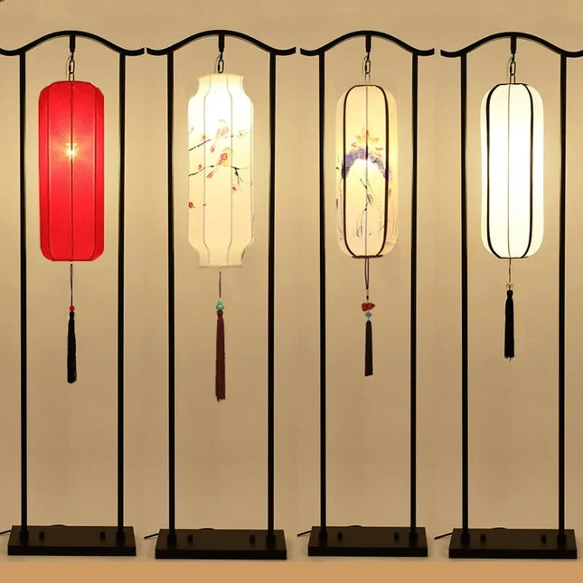 Lampadaire rétro zen d’inspiration chinoise pour intérieur moderne — LZ4X9P2Q