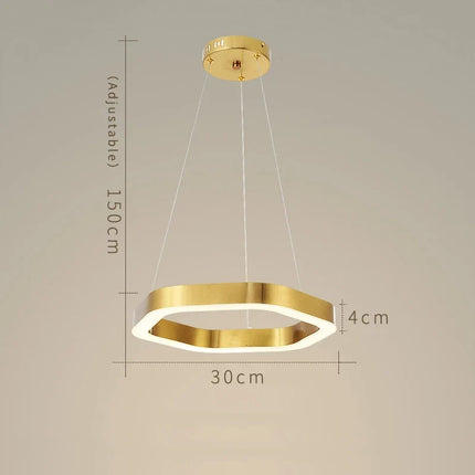 Lustre suspension hexagonal moderne en acier inoxydable — LZ4X9T