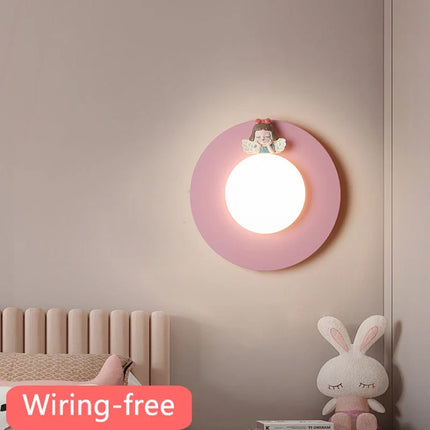 Applique murale ronde à piles design princesse sans câblage — LZ4X9P2