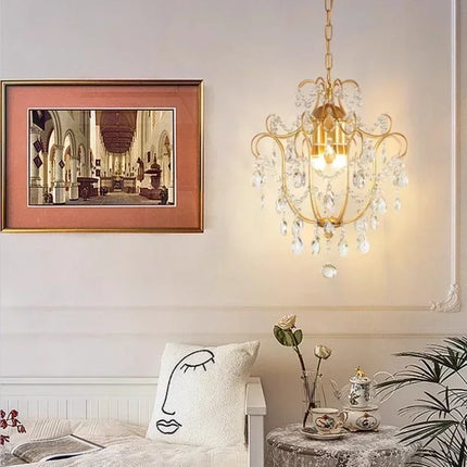 Lustre LED rétro en cristal pour décoration intérieure élégante — LZ4X9P2