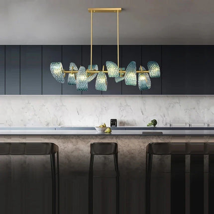 Suspension en verre bleu design pour couloir et chambre — LZ4X9T